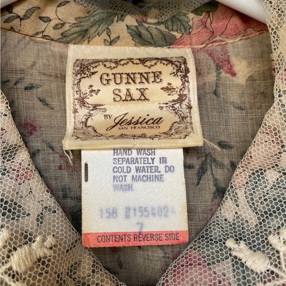 Vintage‎ Gunne Sax Dress Floral Print Size 7 - Picture 4 of 11